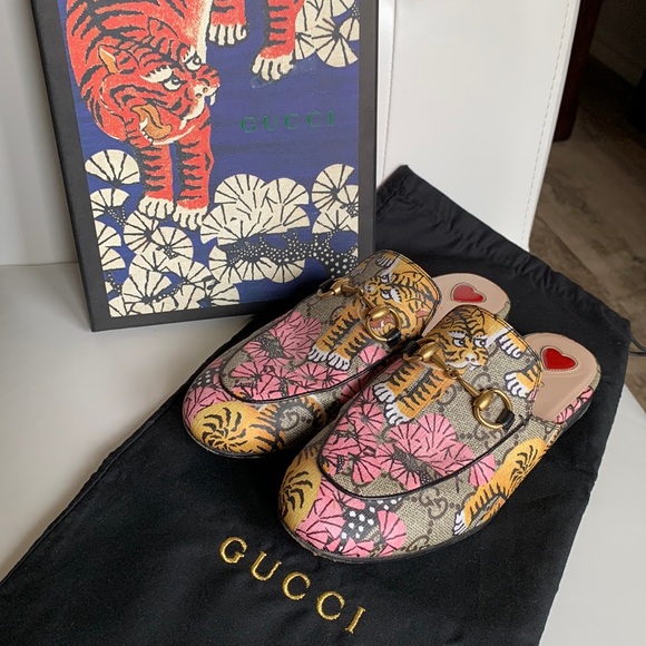 Gucci Crop Pink/Nero Bengal Mules/Slides Size: EU 34 (Approx. US 4. Like new - Picture 1 of 5